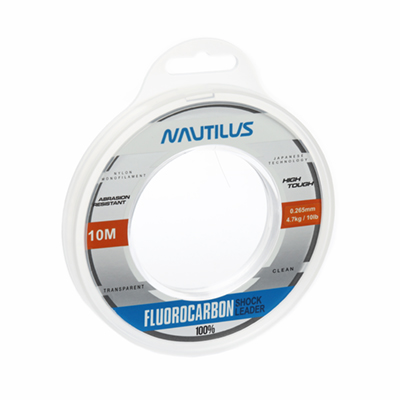 Леска Nautilus Fluorocarbon Shock leader 100% 0,265мм.,4,7кг, 10м.clean NEW