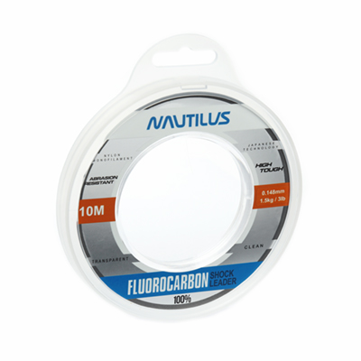 Леска Nautilus Fluorocarbon Shock leader 100% 0,148мм.,1,5кг, 10м.clean NEW