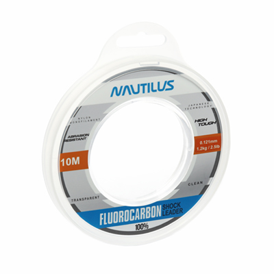 Леска Nautilus Fluorocarbon Shock leader 100% 0,121мм.,1,2кг, 10м.clean NEW