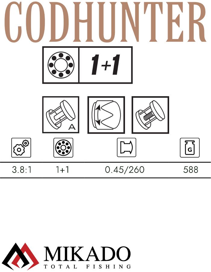 Мультипликаторная катушка Mikado CODHUNTER ACTC 2045 со счетчиком