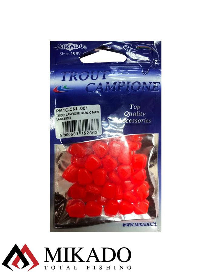 Кукуруза силиконовая Mikado TROUT CAMPIONE CORN LARGE (чеснок) крупная, 001 (50 шт.)