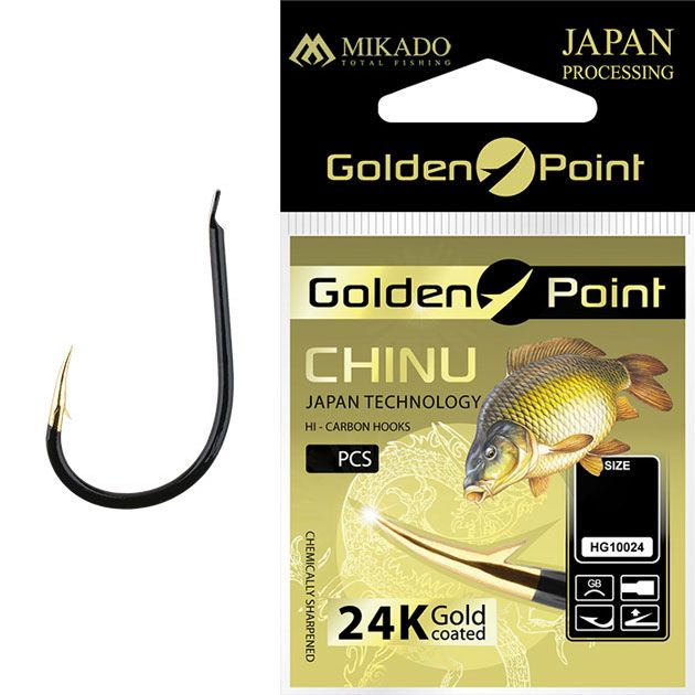 Крючки Mikado GOLDEN POINT - CHINU № 10 GB (с лопаткой) ( 10 шт.)