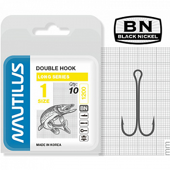 Крючок двойной Nautilus  Double Long series Worm 1200 №1
