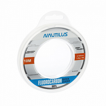 Леска Nautilus Fluorocarbon Shock leader 100% 0,165мм.,1,8кг, 10м.clean NEW