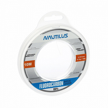 Леска Nautilus Fluorocarbon Shock leader 100% 0,351мм.,8,1кг, 10м.clean NEW